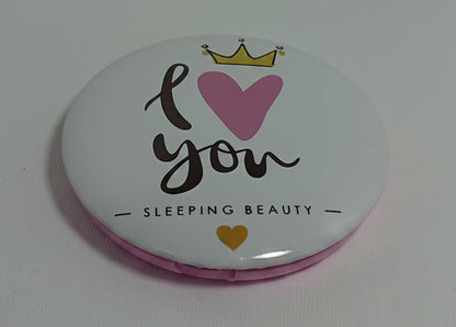 Espejo de bolsillo compacto "I Love You - Sleeping Beauty"